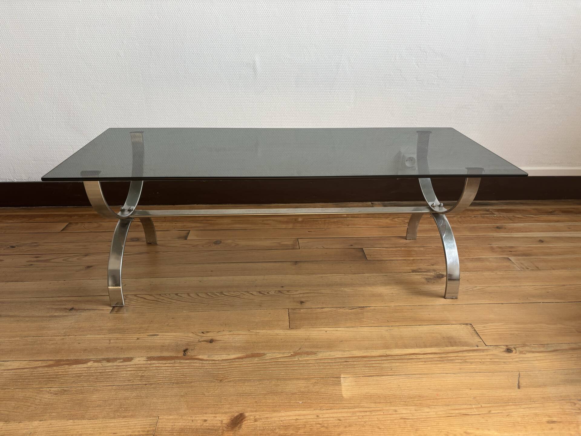 Vintage chrome coffee table