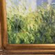 Old oil painting canvas reproduction woman with parasol monet 80x70 signed
