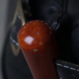 "Lounge chair 'Ilona' by Arne Norell in stained beech and leather, mid-20th century."