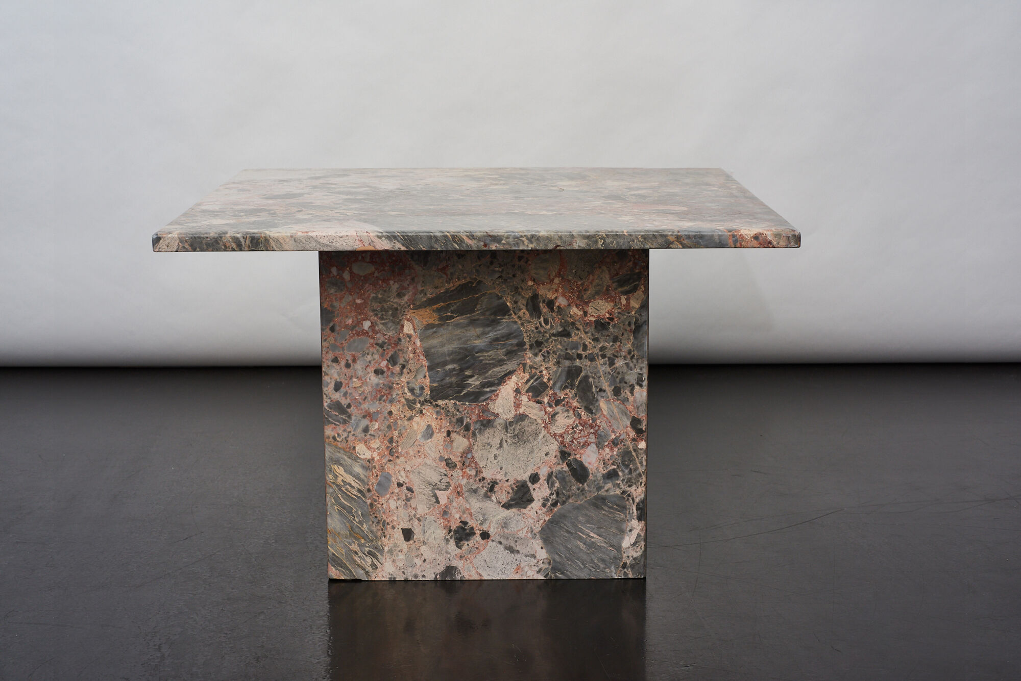 Pink marble side table, Italy 1970s