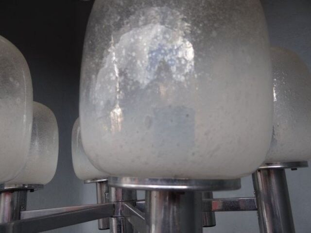 Luster chrome metal and blown glass 1970