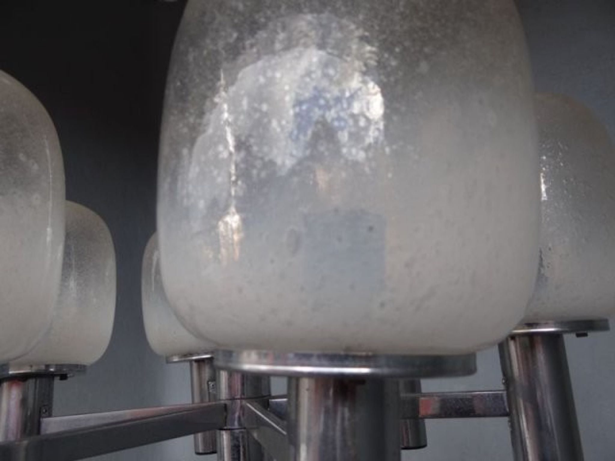 Luster chrome metal and blown glass 1970