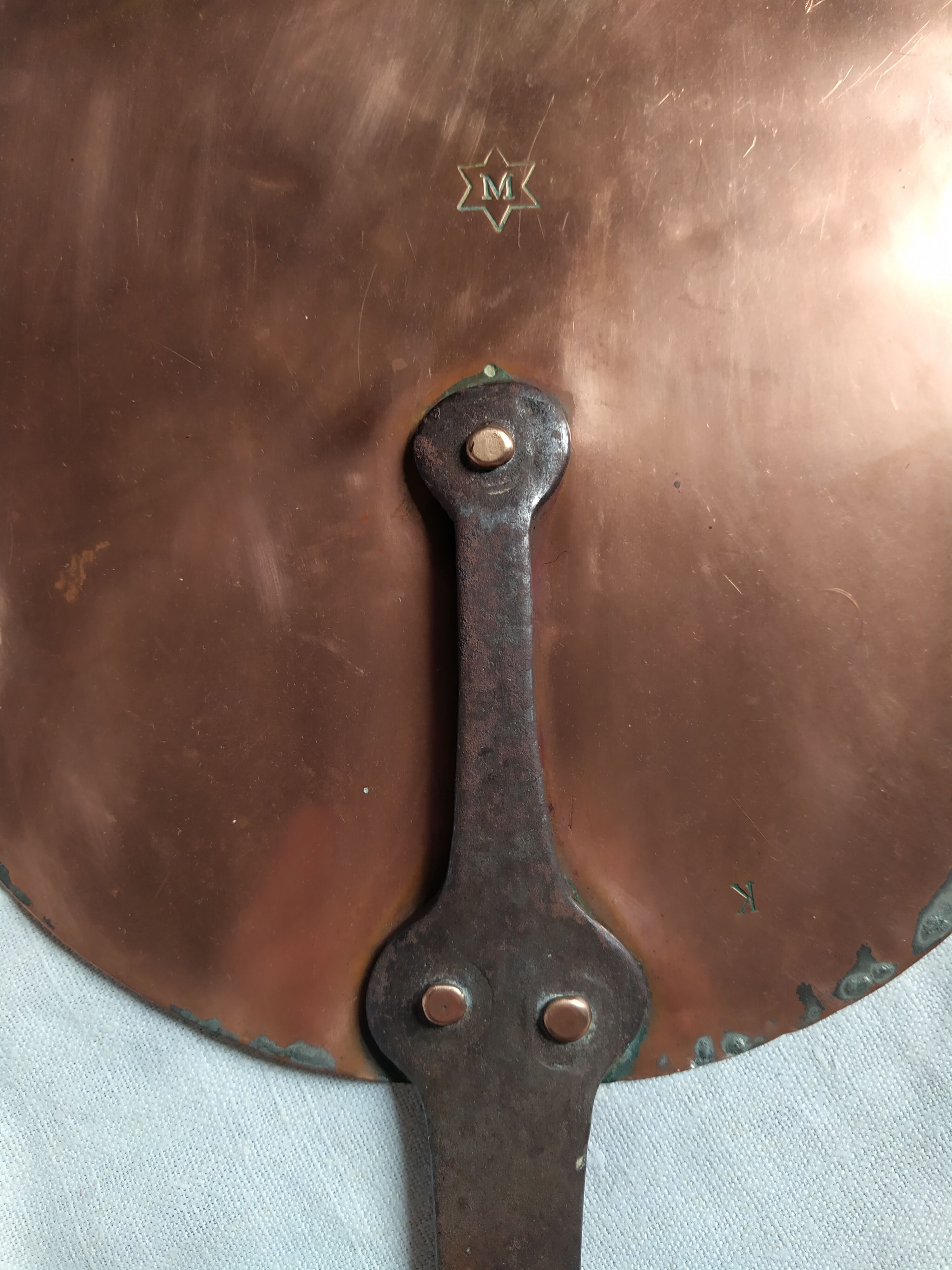 Set of 3 copper lids late nineteenth early twentieth century