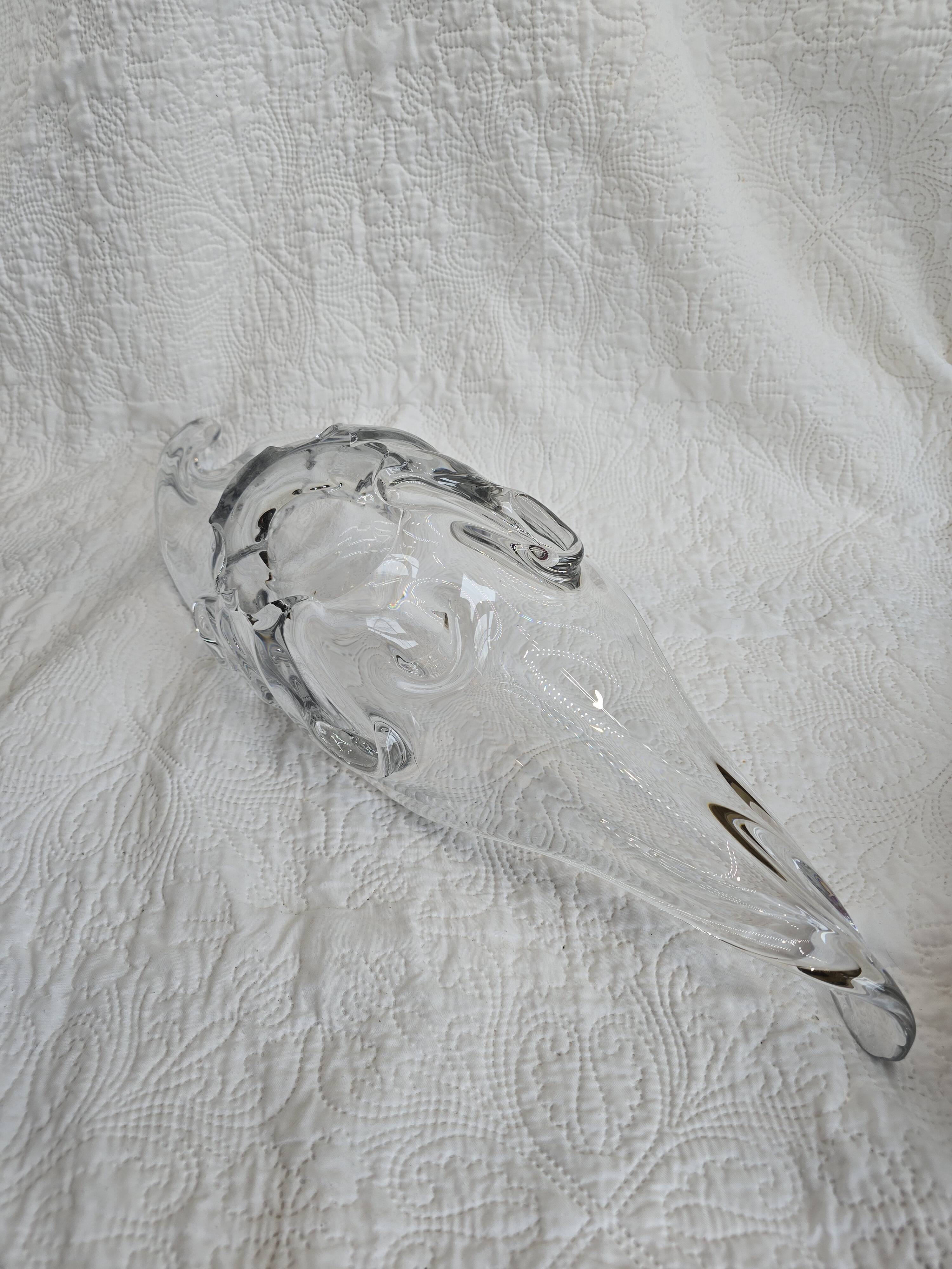 60s elongated crystal bowl