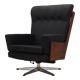 Fauteuil de bureau en cuir, design danois, années 1970, production: Danemark