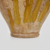 pot à confit jaune vernissé, sud ouest de la France. Pot de conservation. Pyrénées XIXème