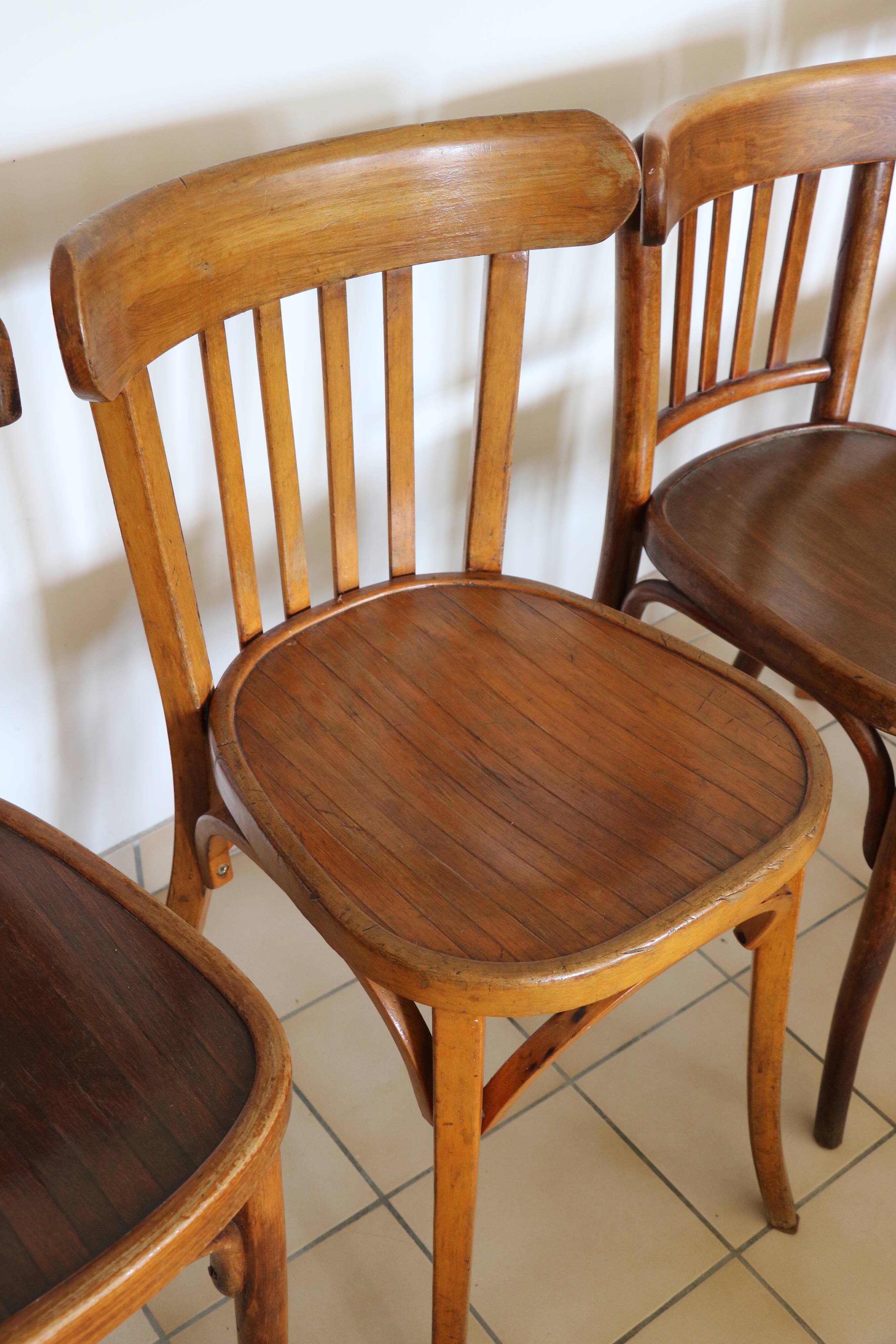 5 vintage bistro chairs
