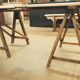 Old table on trestles