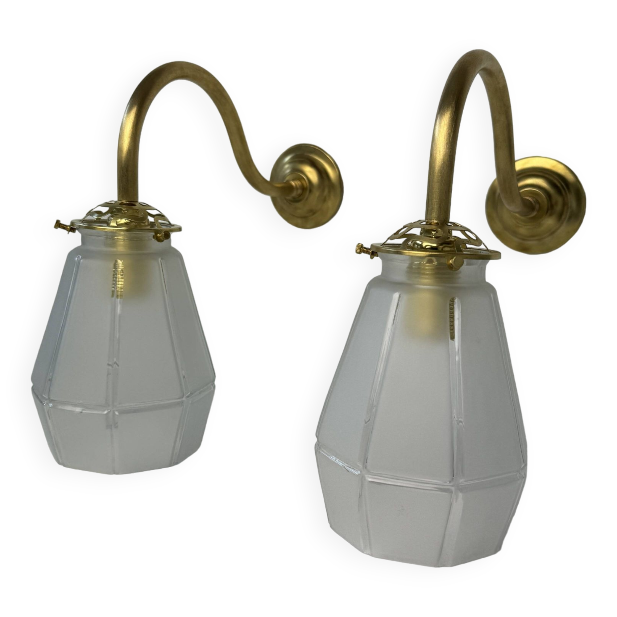 Pair of old art-deco wall lights
