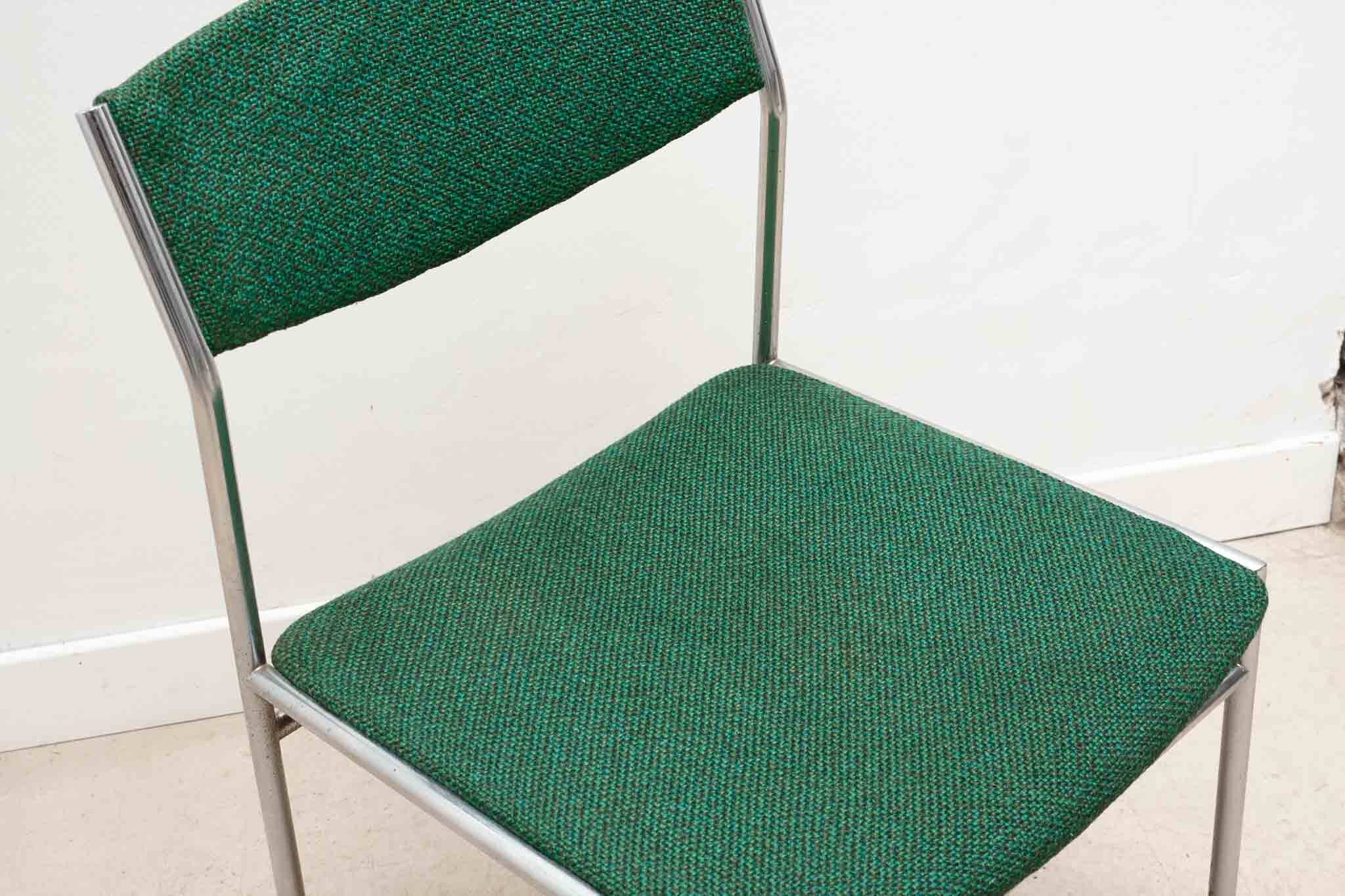 Martin Visser chair green and chrome