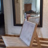 Wooden and rope armchair