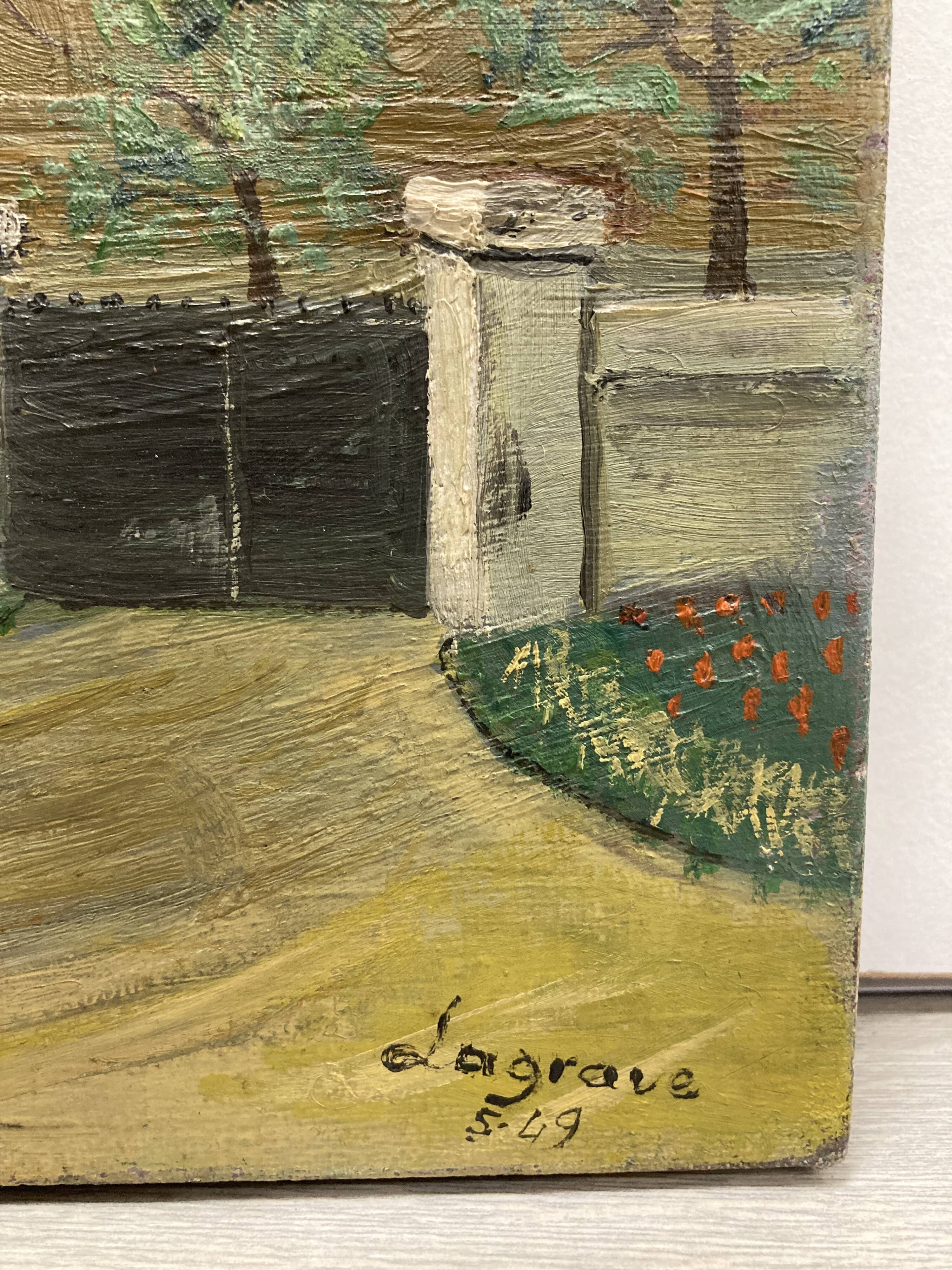 Oil on vintage canvas