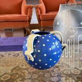 Vase Art Déco en céramique bleue, Rometti, Umbertide Italie années 1930