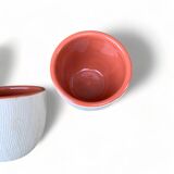 2 6cm ceramic tumblers enameled inside, espresso or aperitif cups