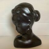 Antique bust of an African woman to stand or hang