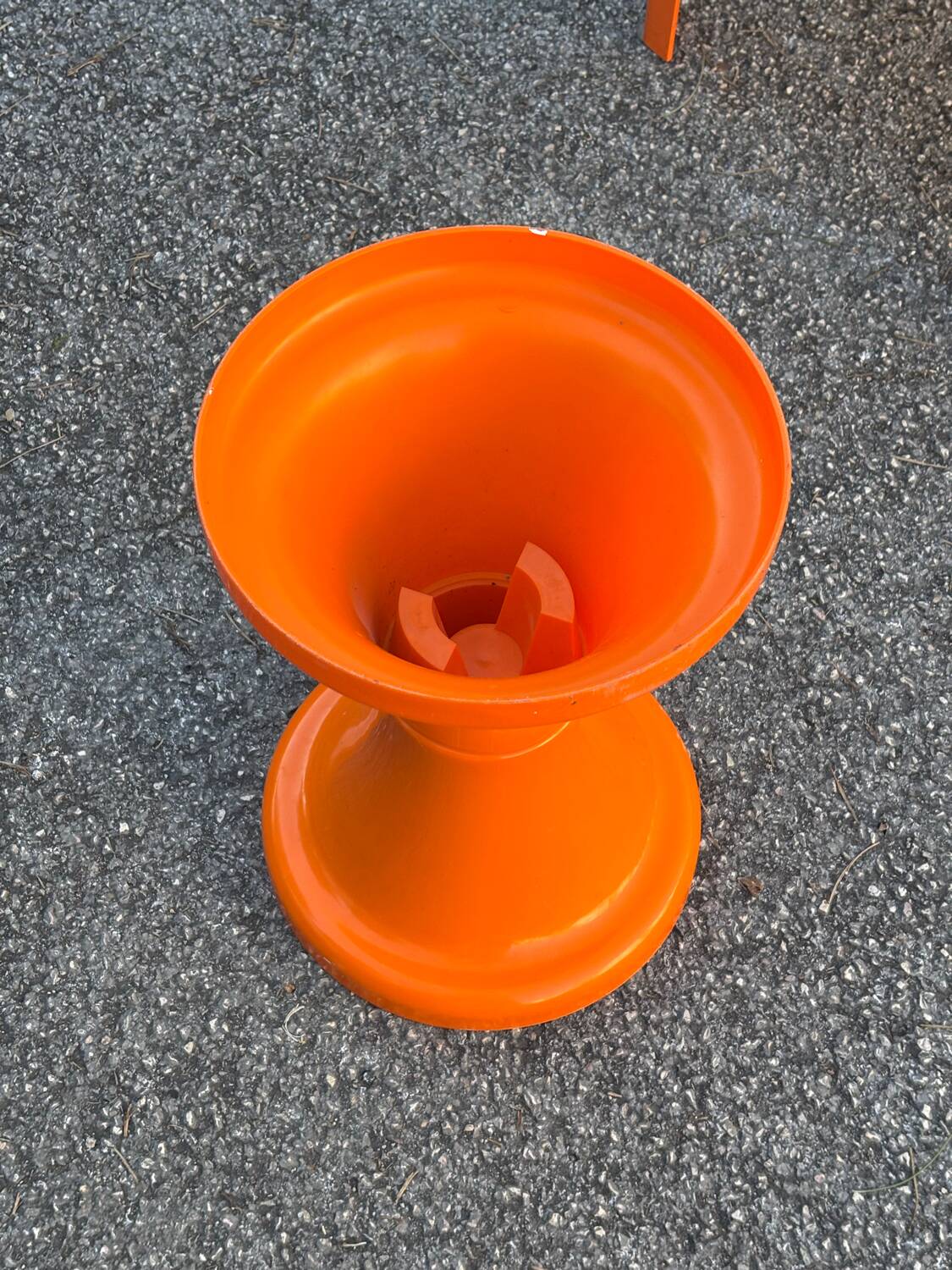 Orange plastic Tam Tam stool 1970
