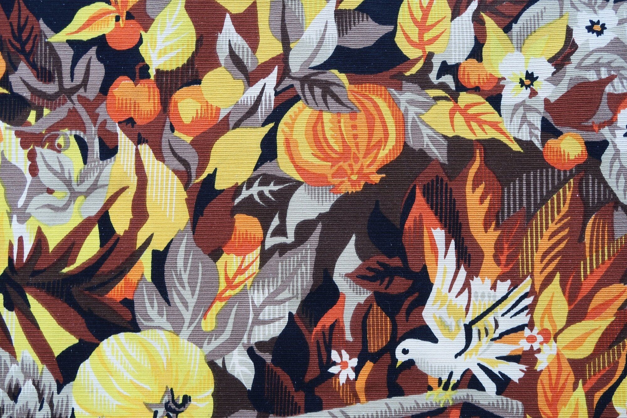 French tapestry Aubusson Robert Four Herve Lelong "Fruits de l'Ete" 1950
