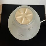 Metal foot lamp with thick glass lampshade