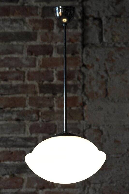 Art Deco Pendant Light in Chrome by Napako, Czech, 1930s