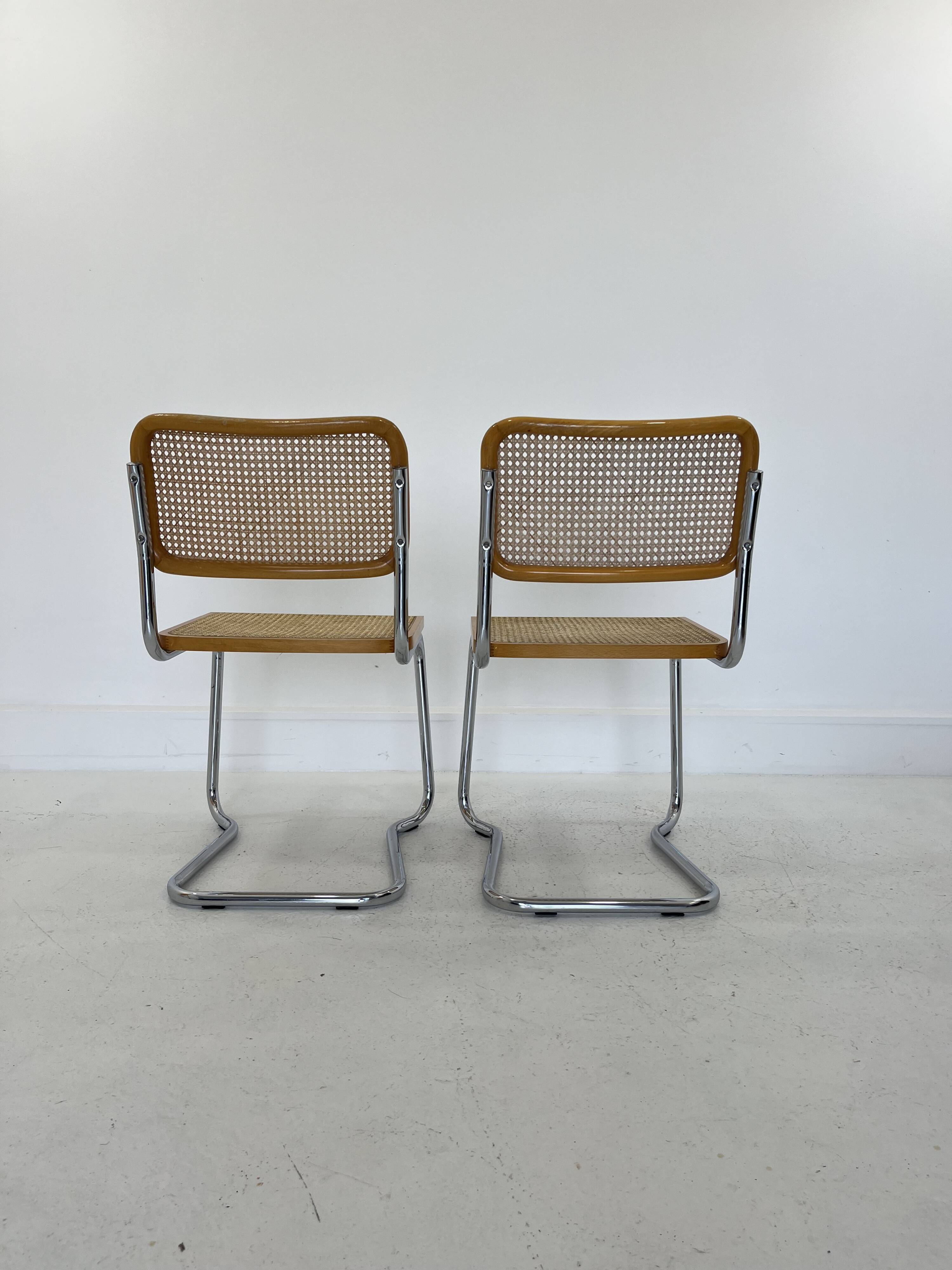 Pair chairs design Marcel Breuer, Italy, 1980