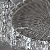 Glass and chrome chandelier
