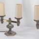 Pair of candelabra lamps in chromed metal Nagel 1970
