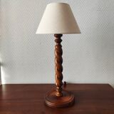 French lamp from the mid-20th century in twisted wood.