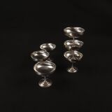 6 stainless steel ice cream cups on foot Létang Rémy stainless steel Made in France