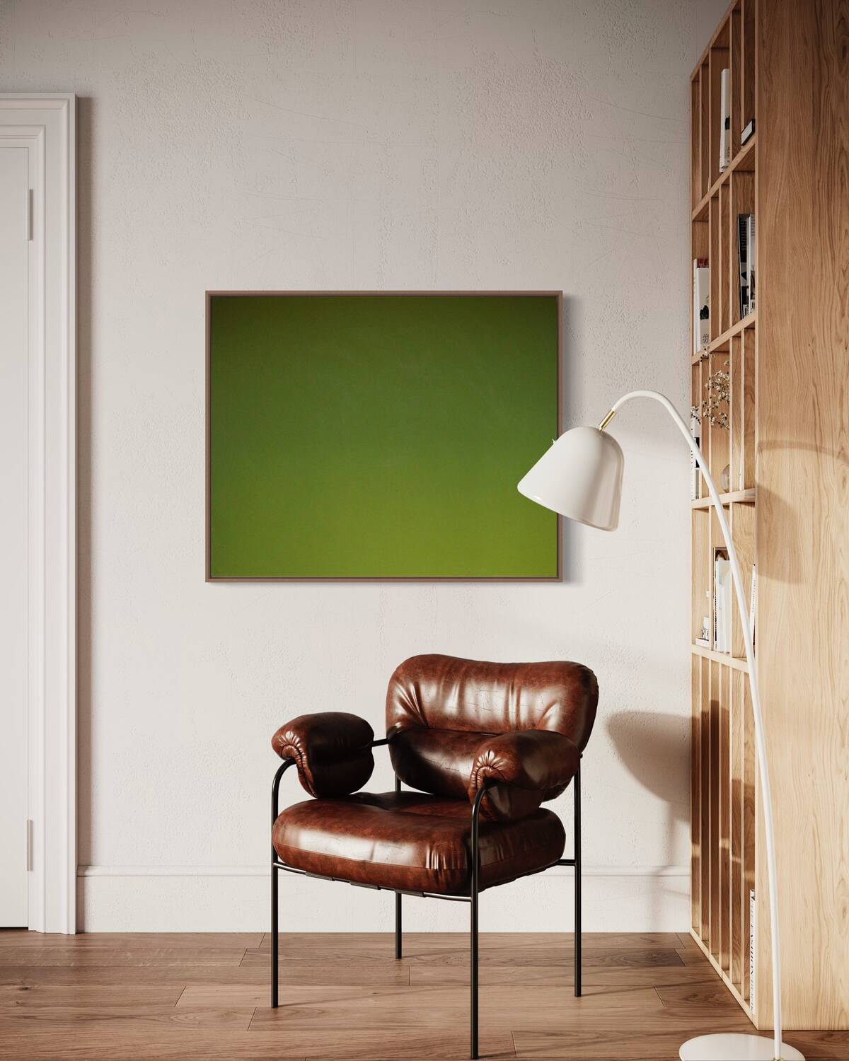 Abstract Monochrome anise green 100x81 cm