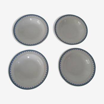 Set de 4 assiettes creuses Villeroy & Boch frise bleue