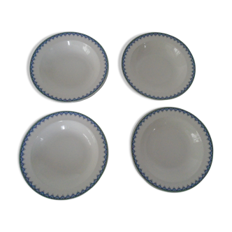 Set de 4 assiettes creuses Villeroy & Boch frise bleue