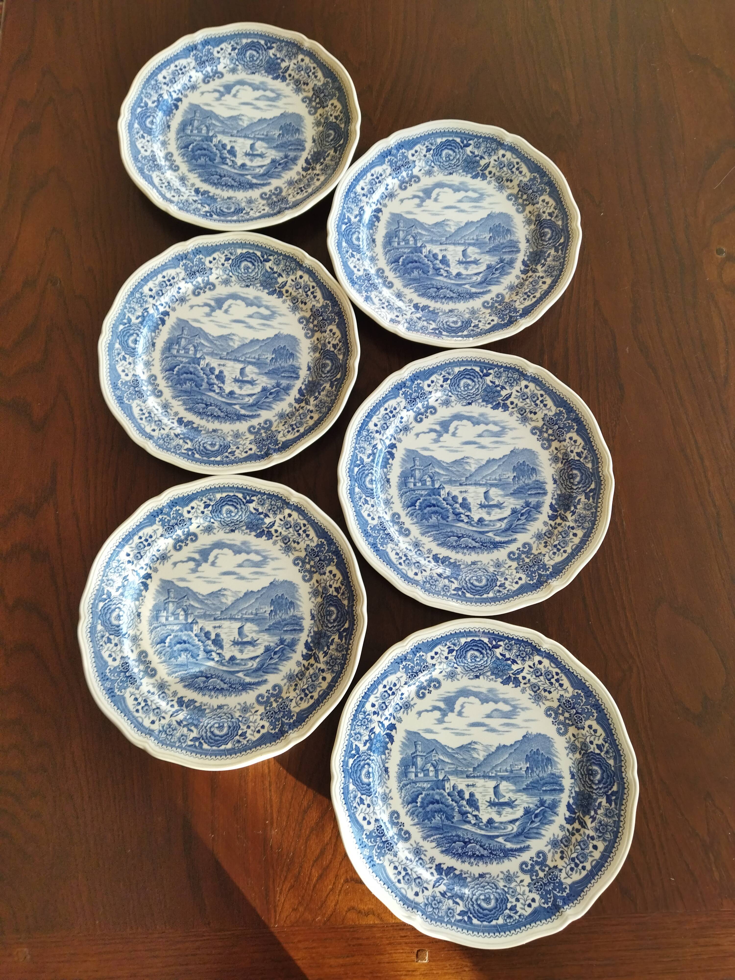 6 flat plates Burgenland blue Villeroy & Boch