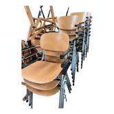 Set of 40 school chairs with armrests, 70s, Netherlands