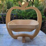 Foldable wooden fruit basket and trivet