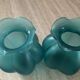 Pair of vintage vases in turquoise glass paste