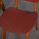 Ensemble de 4 chaises design chêne et skaï rouge 1960's