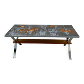 Table basse céramique et acier 1970