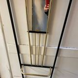 70s Trapezoidal Coat Rack with Round Chrome Hooks