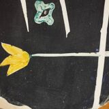 Vintage plate – Abstract decor – 1950s–60s – Handmade ceramics