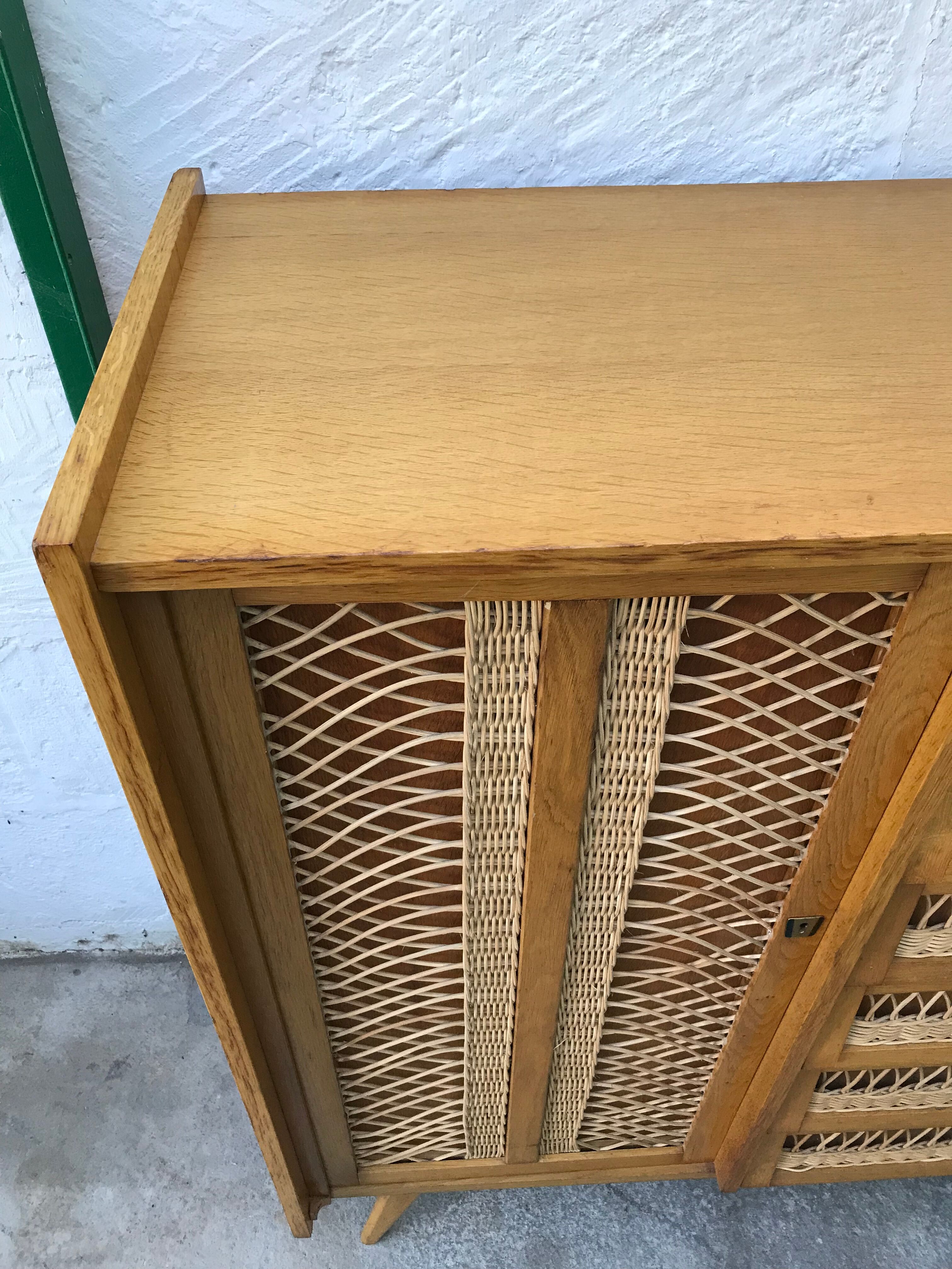 Rattan chest of drawers