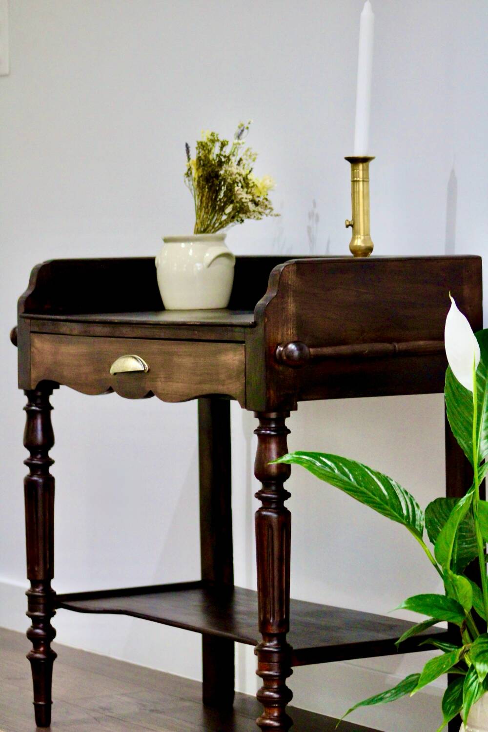 Solid wood serving cart