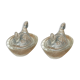 Pair of "chicken" salerons made of molded glass
