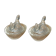 Pair of "chicken" salerons made of molded glass