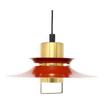 Lampe Space Age « Vitrika » en laiton, Danemark, années 60