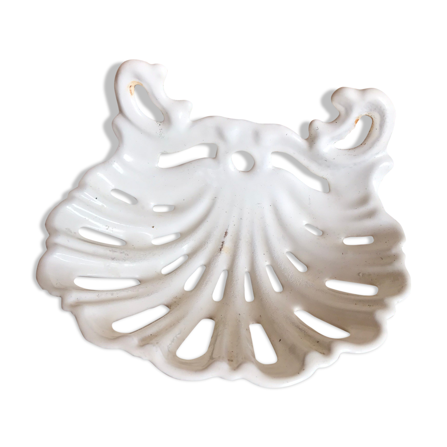 Porte-savon en fonte émaillée blanche