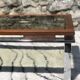 Vintage rectangular coffee table 1970 chrome, wood & smoked glass