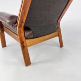 Mid-Century Scandinavian Leather and Bentwood Lounge Chair, 1960s