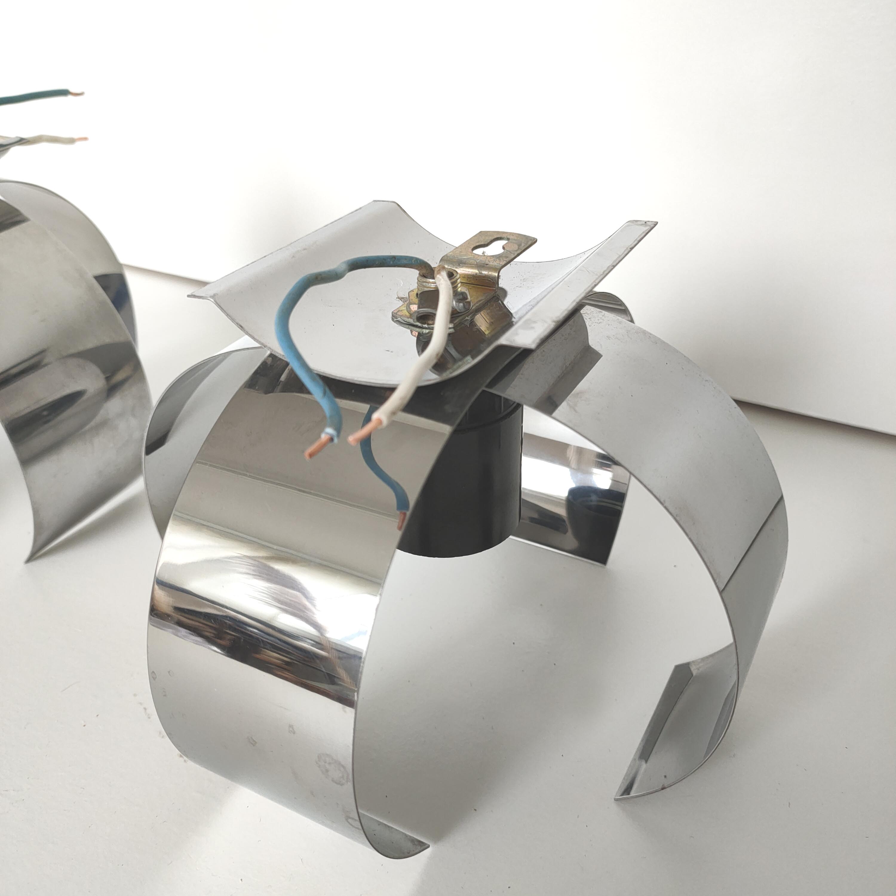 Pair Seventies wall lamp space age