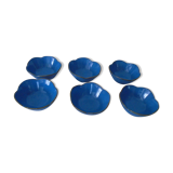 6 blue sandstone ceramic ramekin cups