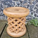 Tabouret Africain Bamiléké Brun Naturel